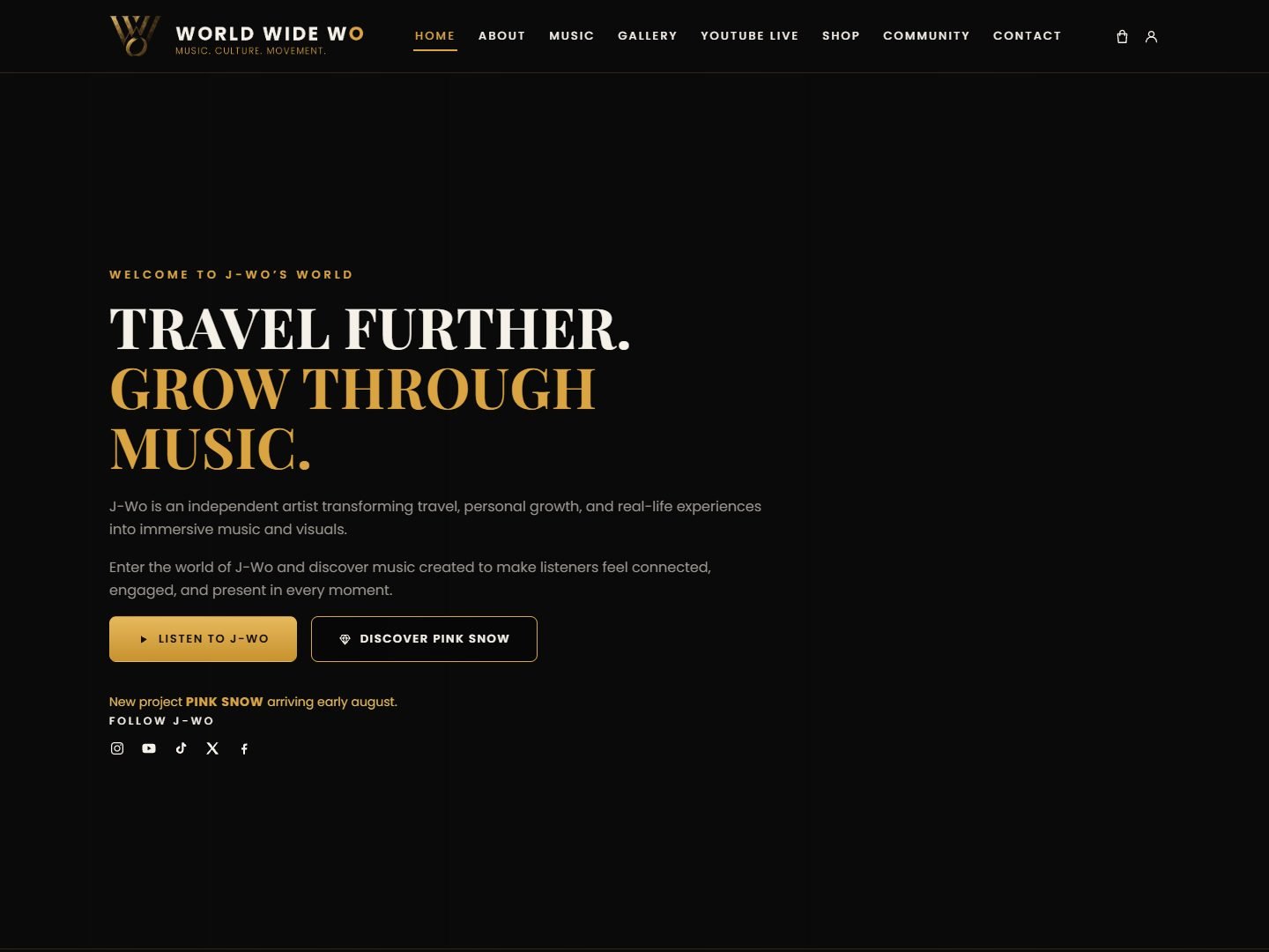 World Wide Wo — Artist brand site + merch store